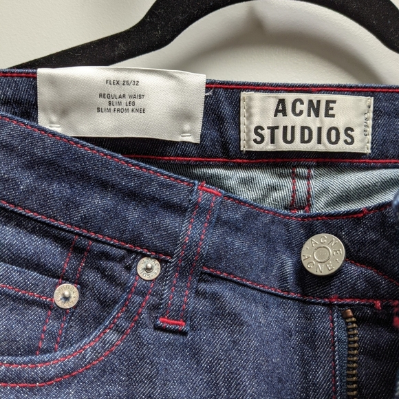 Acne Flex Dark Wash Red Stitching - Picture 3 of 4